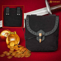 fabric Medieval bag made from cotton with horn toggle