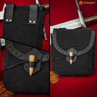 fabric Viking bag made from cotton with horn toggle