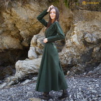 green-cotton-Living History ladies-dress-sleeves