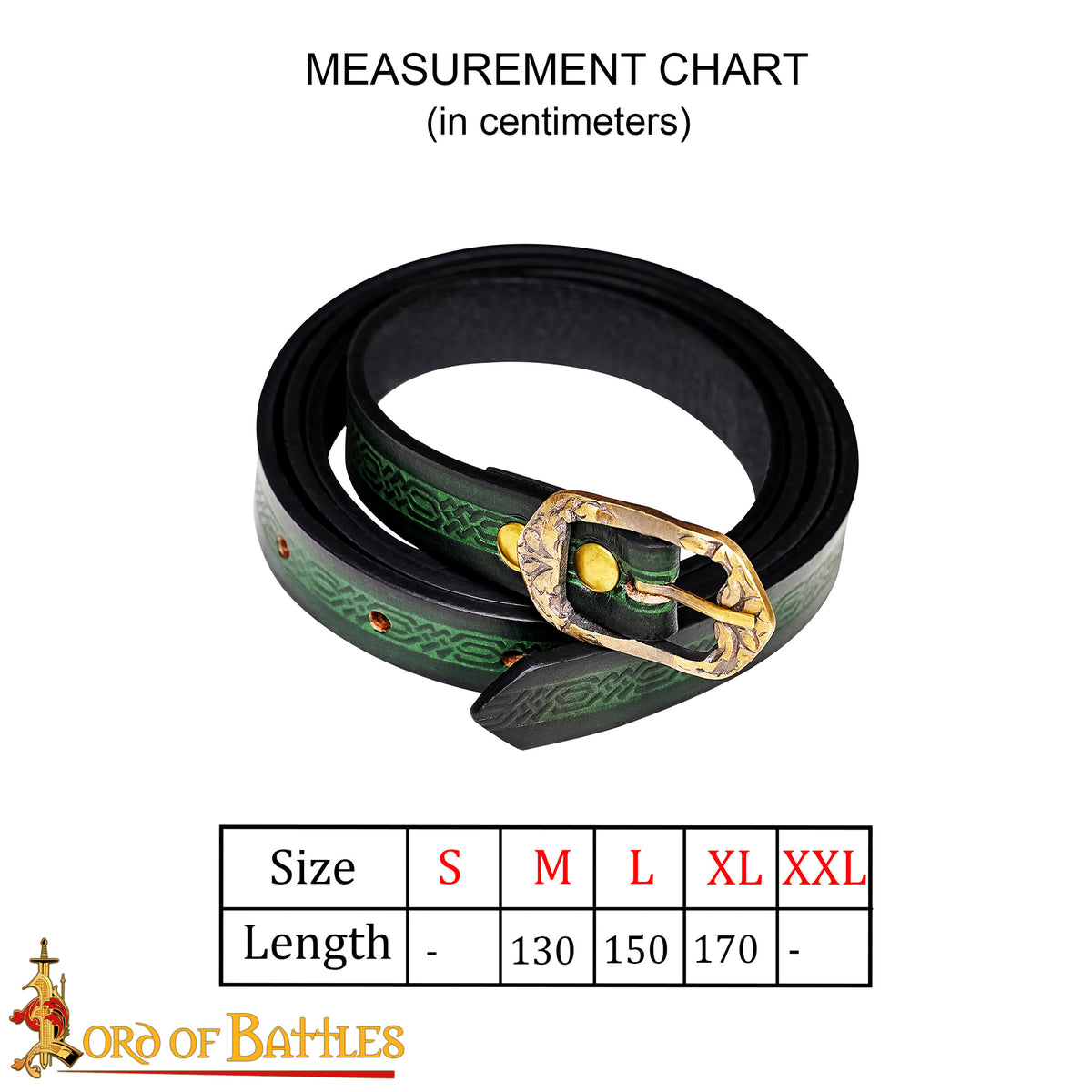 Renaissance Green Belt with Embossed Strap Make Your Own Medieval