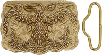 large Viking eagle brass belt buckle for modern extra wide belt