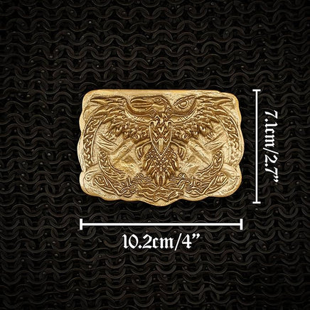 large celtic eagle brass belt buckle for modern extra wide belt