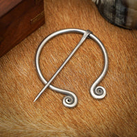 Stainless Steel Cloak Clasp With Spiral Ends