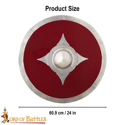 large red round viking shield