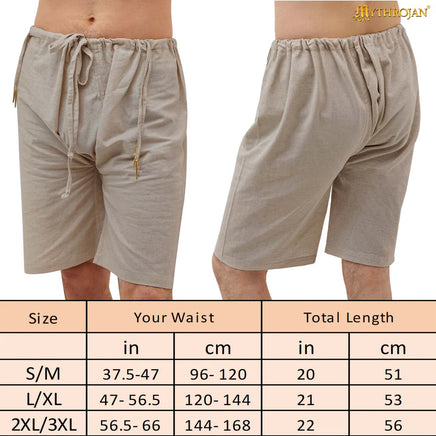 medieval underpants breeches Natural Linen sizing guide