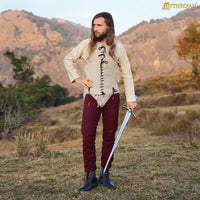 Medieval breeches natural Linen with leg gambesons