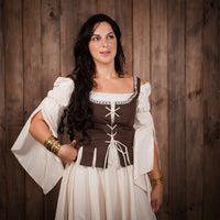 Renaissance Maiden Bodice - Brown Cotton