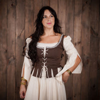 Renaissance Maiden Bodice - Brown Cotton