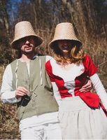 medieval straw hat bell shape