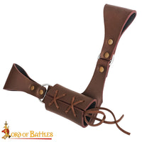 real sword holder made from brown leather available in Australia