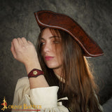 red leather wristband