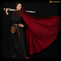 Viking maroon cape with hood
