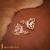 solid bronze Sew on 2-peice clasp - historical reenactment and cosplay