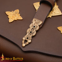 Viking Tarsoly Pouch with Brass Knotwork Latch