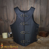 viking black leather chest armour