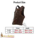 viking brown leather chest armour