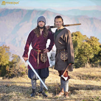 wine red Viking wool tunic