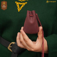 wine red medieval coin pouch