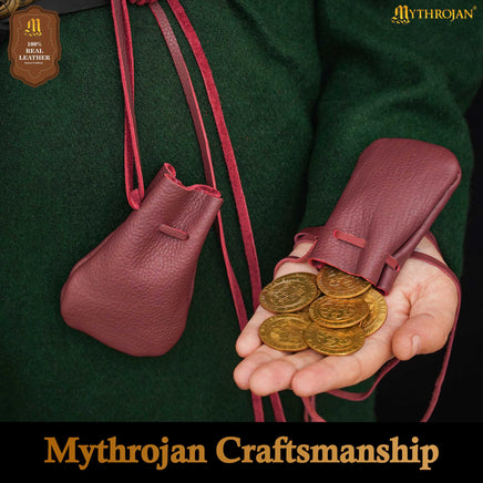 wine red medieval dice bag