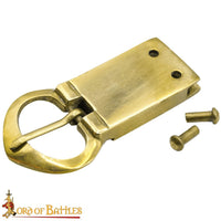 13th century Medieval belt buckle reproduction with rivets