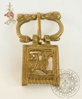 14th century Medieval buckle reproduction with Wolf Motif