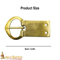 14th century Medieval belt buckle reproduction with rivets