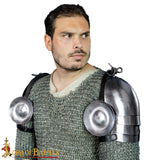 14th century reenactment Medieval Spaulder and Rondell plate armour set