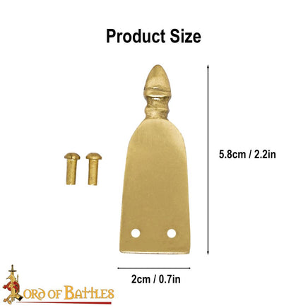 14th century strapend with two brass rivets