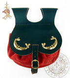 15th century kidney bag with brass mounts