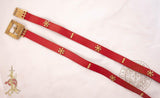 15th century reproduction medieval belt made from red leather