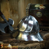 15th century French kettle helmet for medieval reenactment armour