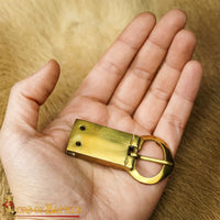 15th century Medieval belt buckle reproduction with rivets