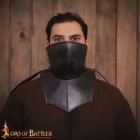 Bevor with back plate and adjustable face (15th century) - Blackened