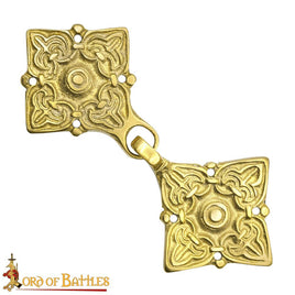 25357 Viking Rus kaftan clasp made from brass reproduction jewellery
