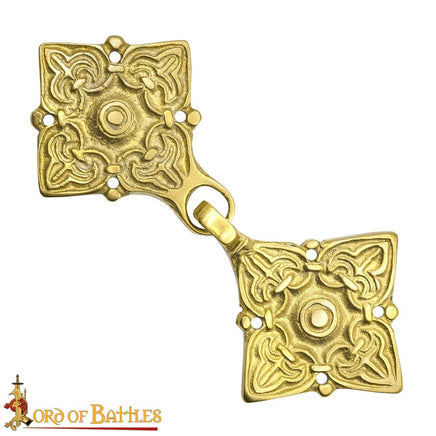 25357 Viking Rus kaftan clasp made from brass reproduction jewellery