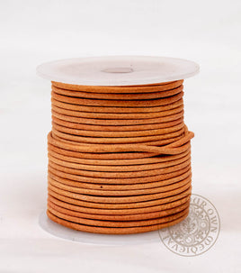 2mm thick brown leather cord on roll