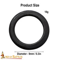 9mm Flat blackend mail ring solid