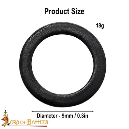 9mm Flat blackend mail ring solid