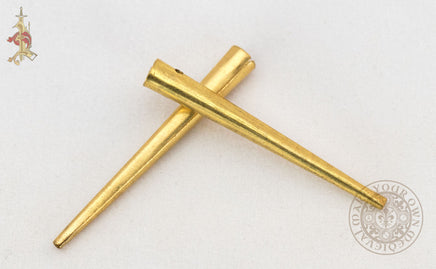Aglet for medieval clothing made from brass