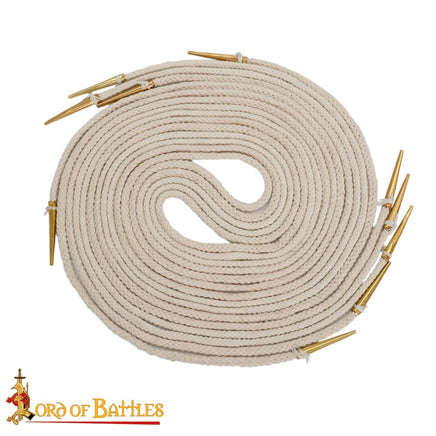 Aglets Points with Cord 130-150cm Long in white