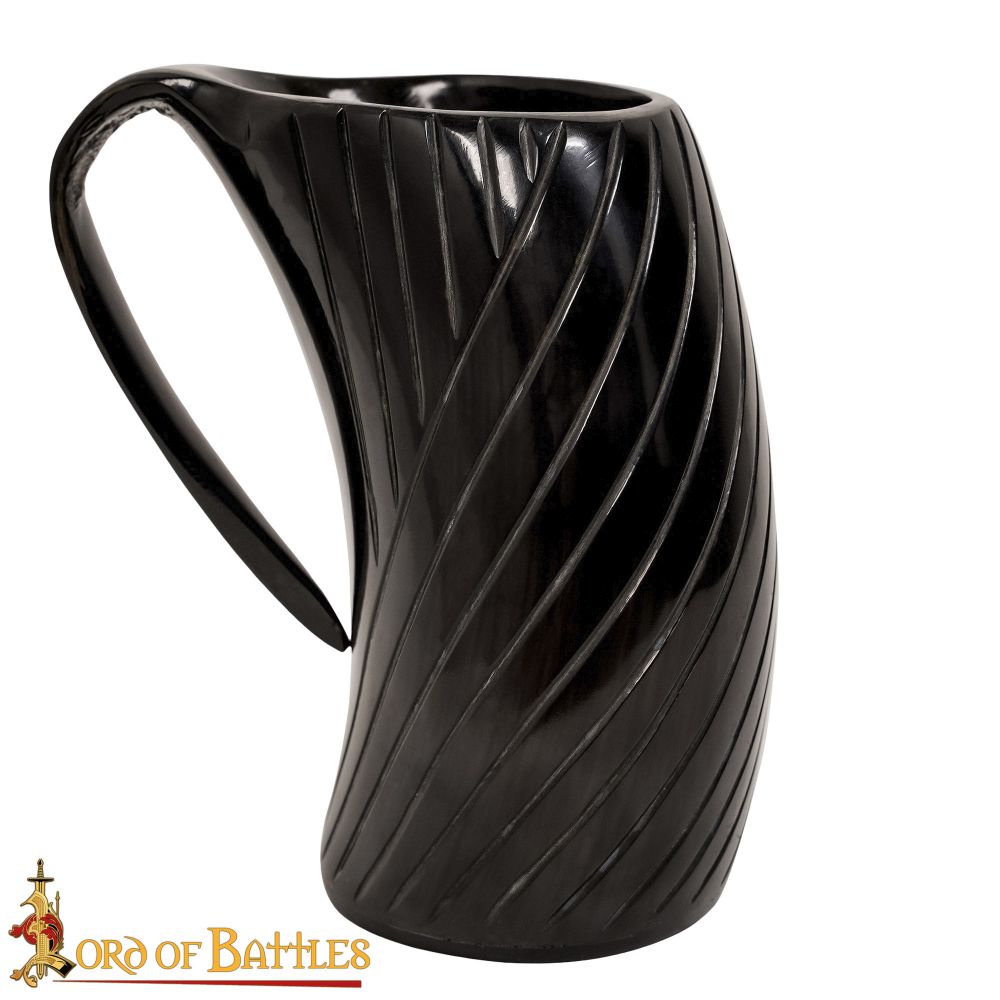 Large Ale Horn Tankard With Engraving- 15.25cm - 18cm (6" -7")
