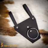 Black Leather Medieval  costume axe holder for belt