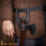 Black Leather Viking axe holder for belt