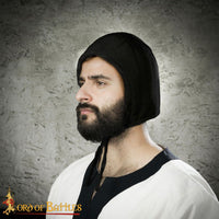 Black Padded coif for Viking helmet combat reenactment