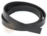 Black leather belt blank 20mm wide strap width