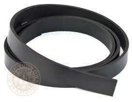 Black leather belt blank 25mm wide strap width