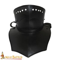 Bevor with back plate and adjustable face (15th century) - Blackened