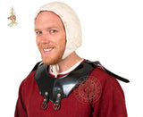 Blackened gorget larp armour