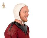 Blackened gorget shoulder larp armour