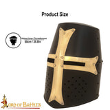 Black medieval great helm